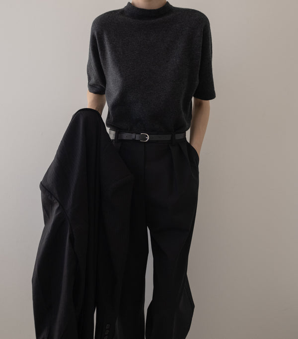 Essential Cashmere Tee — charcoal